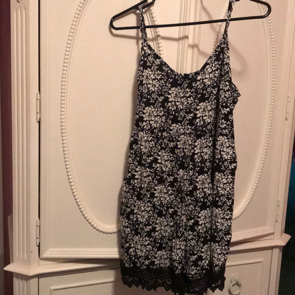 Black & White Floral Romper